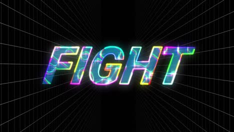animación digital del efecto eléctrico sobre el texto de lucha contra la red de red sobre fondo negro