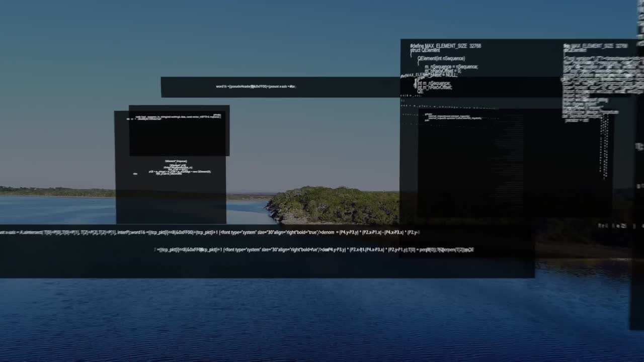animación del procesamiento de datos sobre la playa