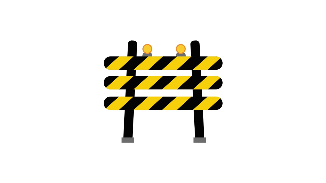 Animated Construction Barrier Assembling and Disappearing