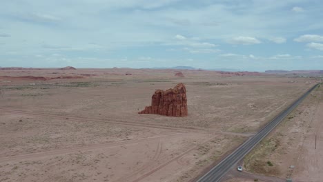 navajo reservation vast open desert in arizona, aerial drone view