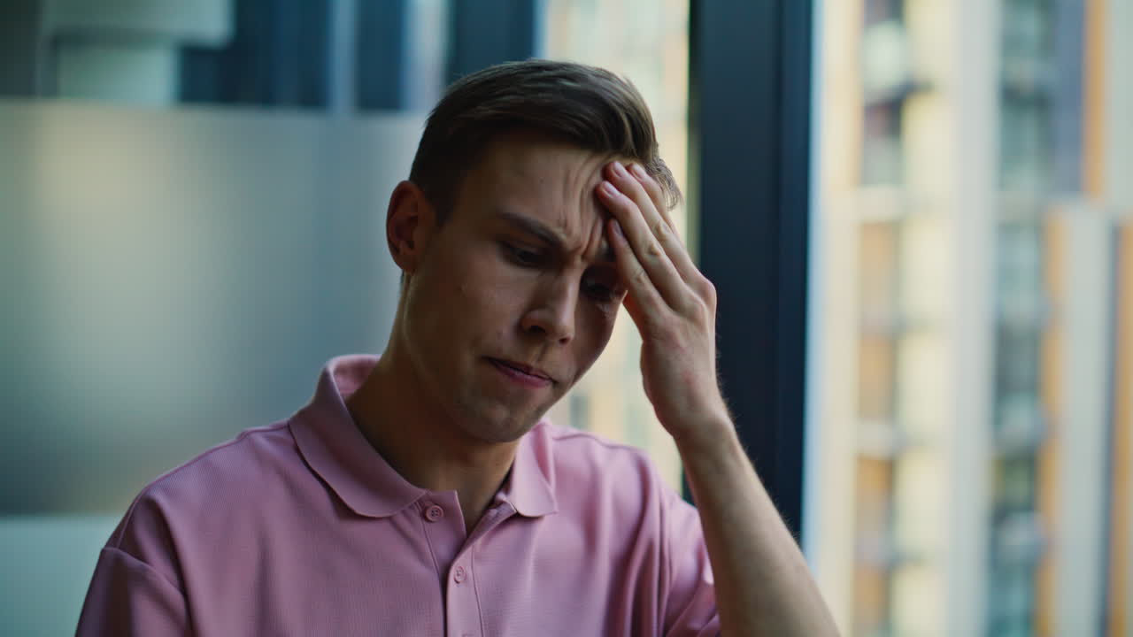 Angry businessman calling smartphone in office closeup. Man ending conversation