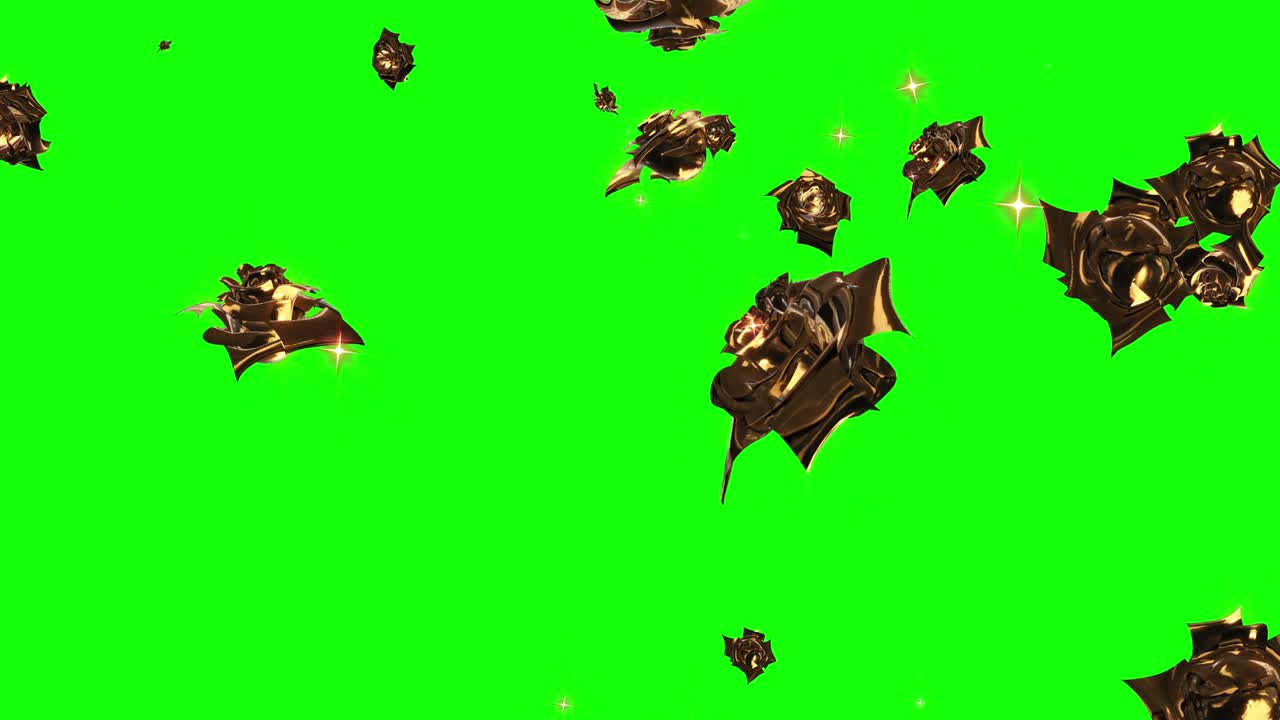 장미 입자 루프 애니메이션 녹색 스크린