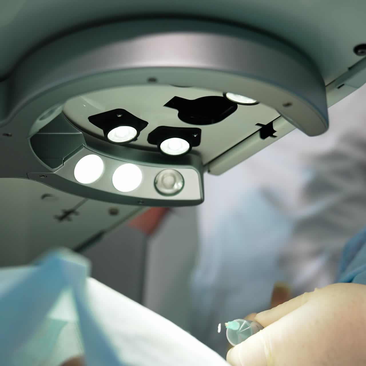 Close up view laser for eyesight correction. Ophtalmology modern technologies