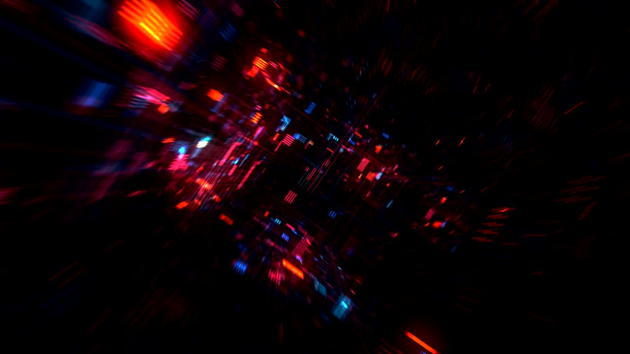 futurístico túnel de hud sin costura vj bucle sin costura. renderizado en 4k 3d