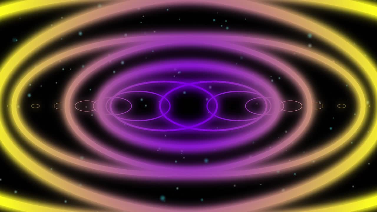 animación de patrón de neón púrpura y amarillo que se mueve en movimiento hipnótico en un bucle sin costuras