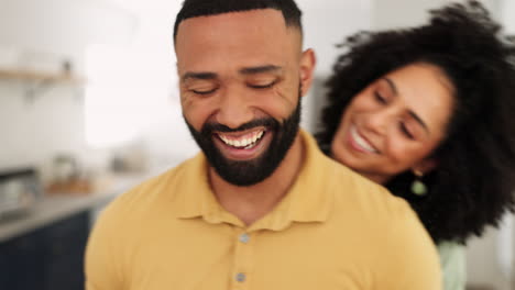 Young-couple,-dance-and-love-in-home