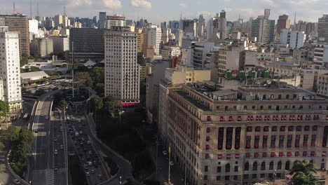 aerial view of municipal theater, sao paulo downtown, brazil