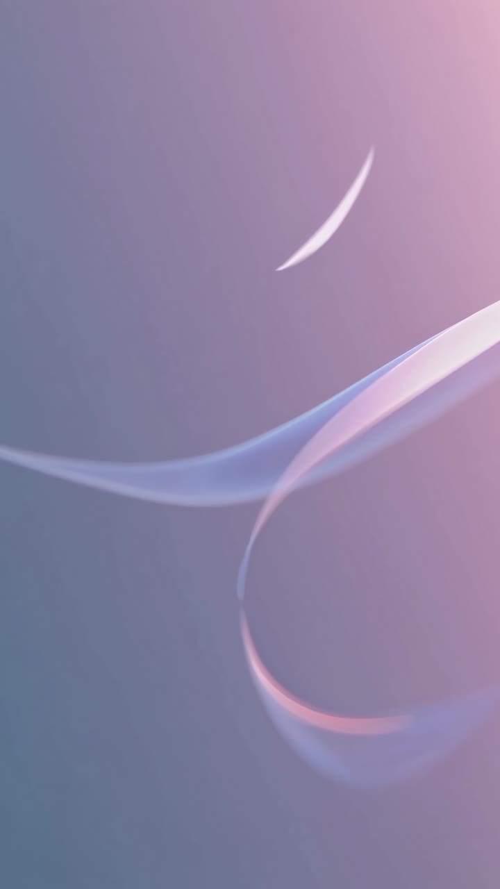 Abstract video concept with a flowing ribbon on a soft blue gradient background