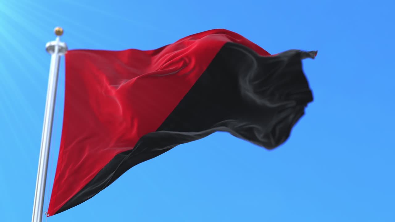 bandera anarquista agitando el viento en un bucle lento