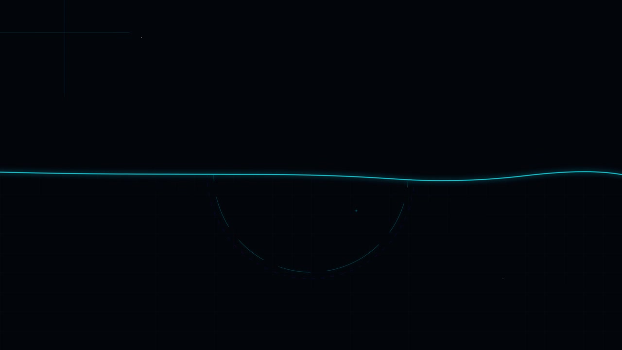 Abstract Glowing Cyan Wave Line Animation on Dark Background