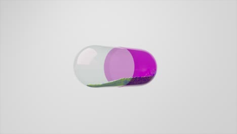 3d rendering of a purple and clear capsule