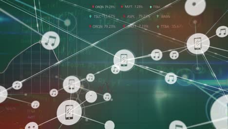 animación de la red de conexiones a través del procesamiento de datos