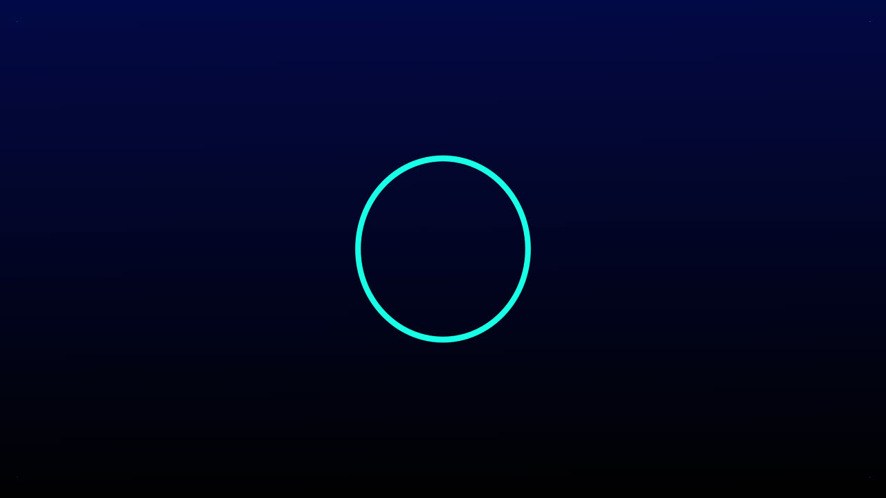 Animation of circle made of dots moving against blue background