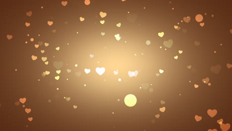 fly gold romantic hearts on fashion gradient