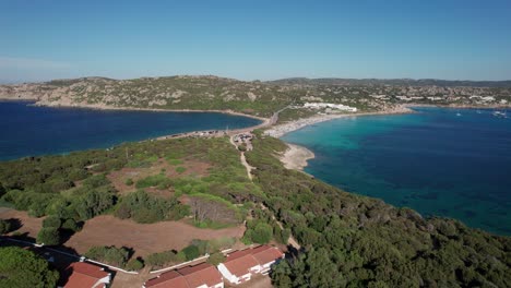 Turquoise-lagoons-split-by-a-earth-strip