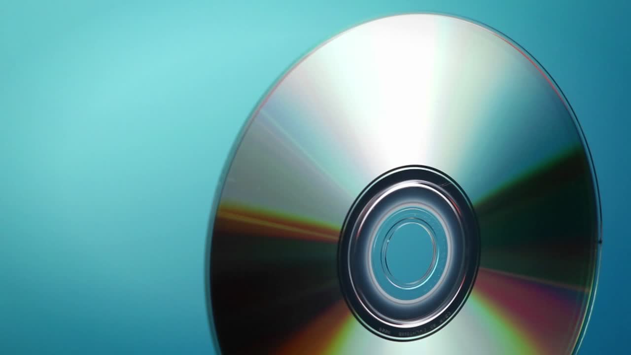 A DVD disc rotates