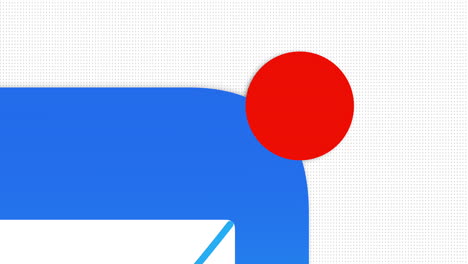 red new email alert notification pops up on user screen app overlay