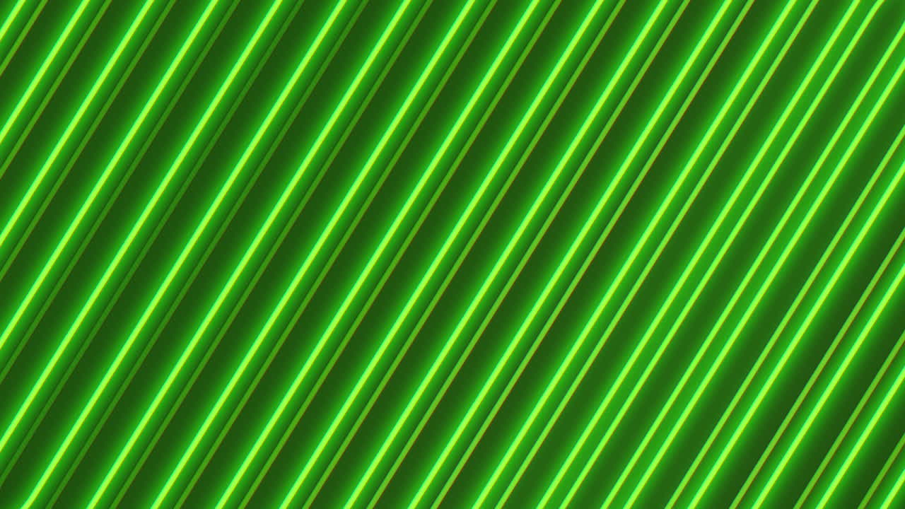 líneas de pulso verde neón en filas sobre degradado negro