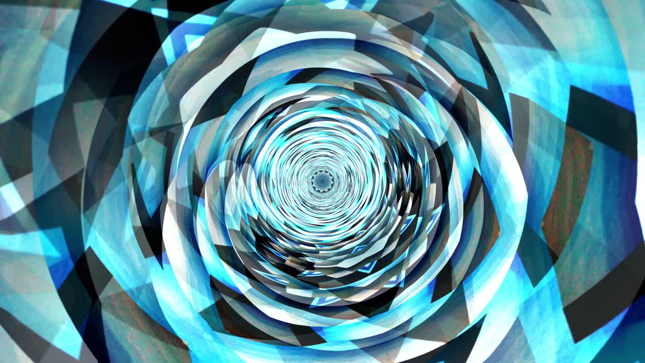 4K 3D seamless loop dynamic green blue futuristic technology vortex portal spin animation. Fractal design spiral looped motion abstract hypnotic cyberspace portal for VJ DJ loop title background.
