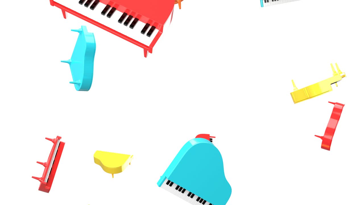 바탕에 다채로운 피아노가 떨어집니다.