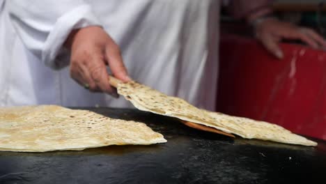 cooking traditional turkish flatbread