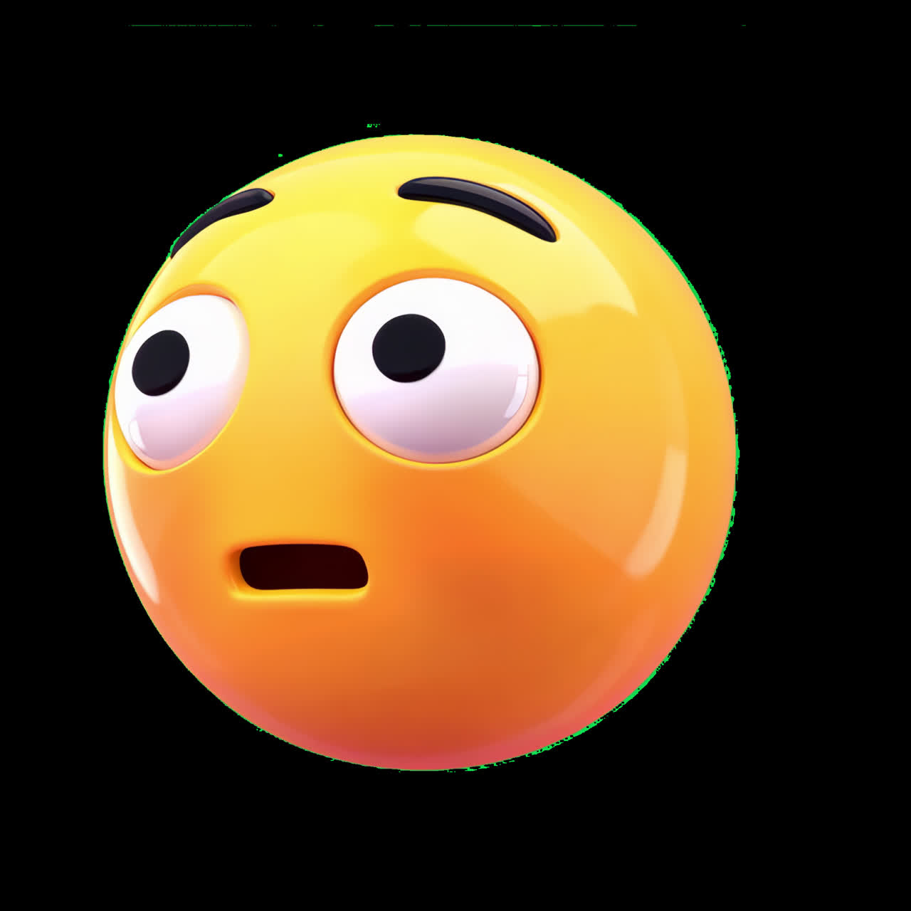 Surprised emoji face expression animation isolated asset, transparent 4K video, alpha channel