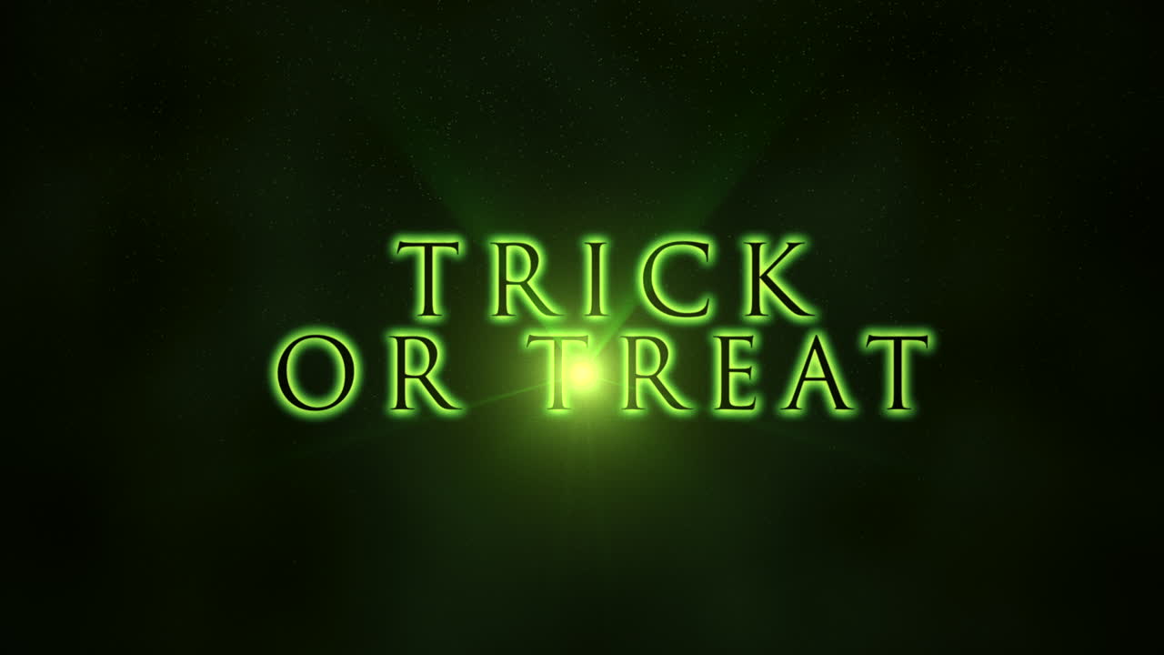 truco o trato luminoso: los rayos verdes de neón atraviesan el abismo