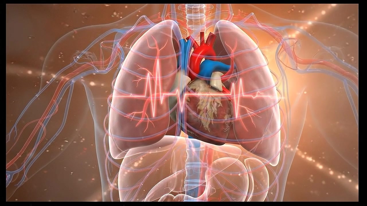 3D Medical Animation of Human Heart Beating with EKG Waveform