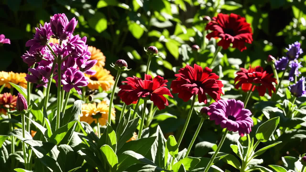 flores coloridas en un jardín