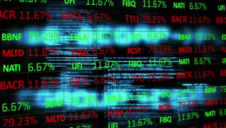 Stock-market-data-processing-against-black-background