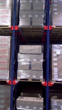 warehouse storage of products on pallets and racks