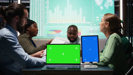 multiethnic analysts enjoy a collaboration with copy space in a corporate firm