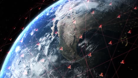 sistema de posicionamiento global gps de satélites de navegación o satnav transmite cobertura de datos alrededor del planeta tierra