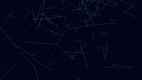 connected dots and lines in geometric abstract form on black gradient