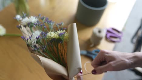 making a beautiful flower bouquet