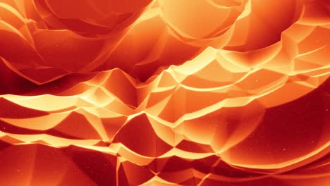 hermosa superficie 3d abstracta con chispas de brillo, ondas 3d abstractas se ejecutan en la superficie en bucle. gradiente naranja rojo, material mate suave con brillo interno ligero. animación 4k suavemente