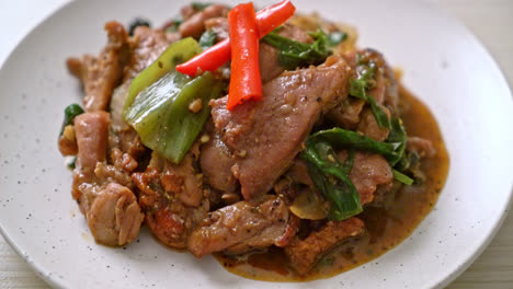 stir-fried black pepper with duck - asian food style