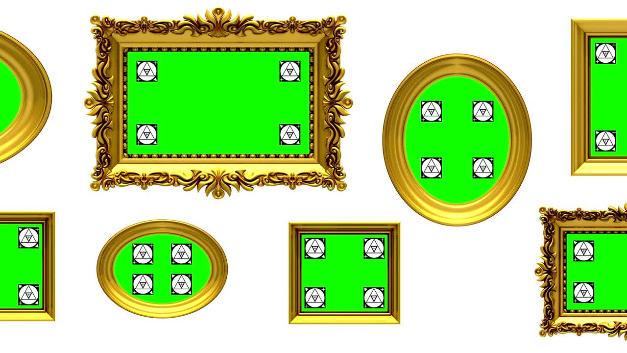 그림 갤러리,  바탕에 3d 애니메이션, 모션 추적 마커, 녹색 화면
