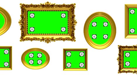 galería de imágenes, animación 3d en fondo blanco, marcadores de seguimiento de movimiento, pantalla verde