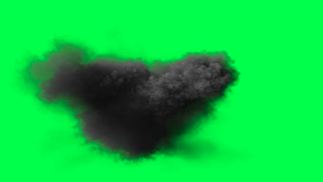 dark smoke cloud on green screen