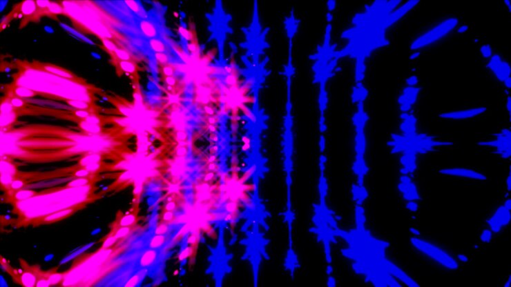 Vj loop, ritmo musicale con particelle lucide, sfondo astratto moderno generato al computer