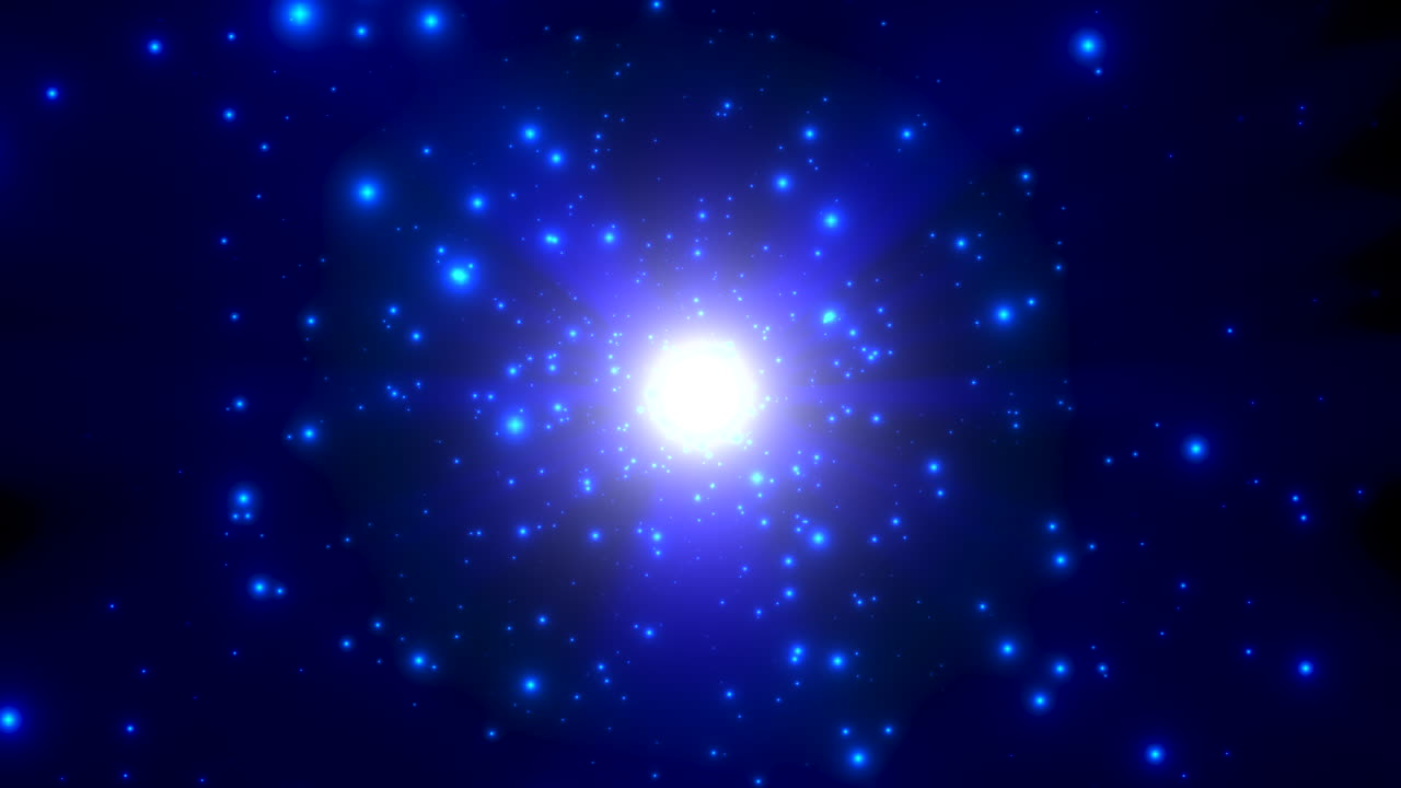 은하계의 어두운 별이 빛나는 들판의 푸른 반짝임과 별들