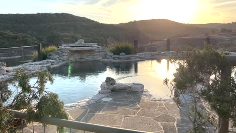 luxury pool on the hillside of hill country texas at an expensive home