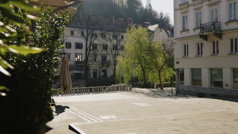charming european town square on a sunny day