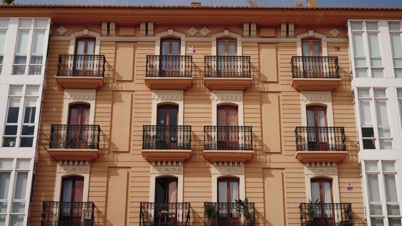 Valencia Building Facade, Spanish Balconies and Architecture