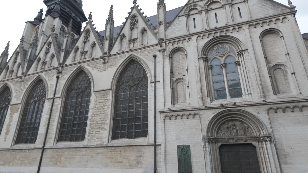 Historic Church of Our Lady of the Chapel with Romanesque and Gothic design, Brussels, Belgium