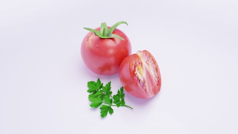 tomates sobre un fondo blanco