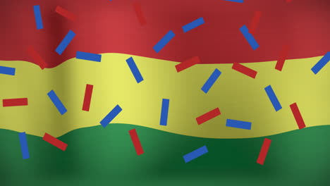 animación de confeti sobre la bandera de bolivia