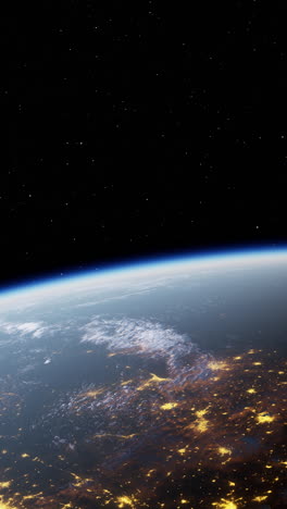 vista nocturna de la tierra desde el espacio