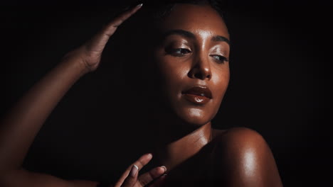 beautiful woman portrait with glowing skin